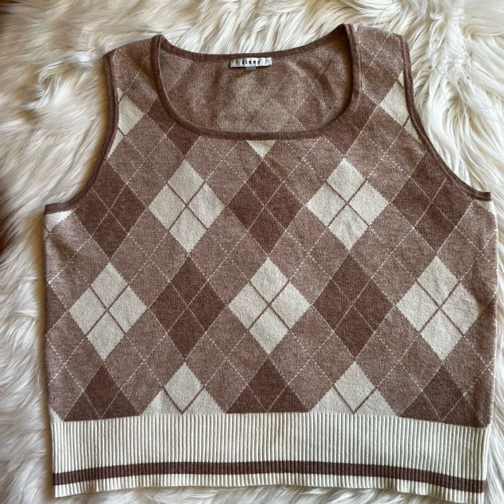 Sioni Plaid Sweater Vest Size XL Preppy Academia